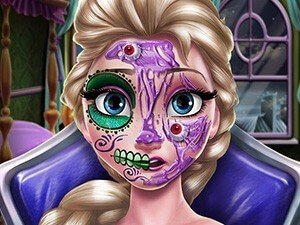 Постер игры Макияж Эльзы На Хэллоуин
